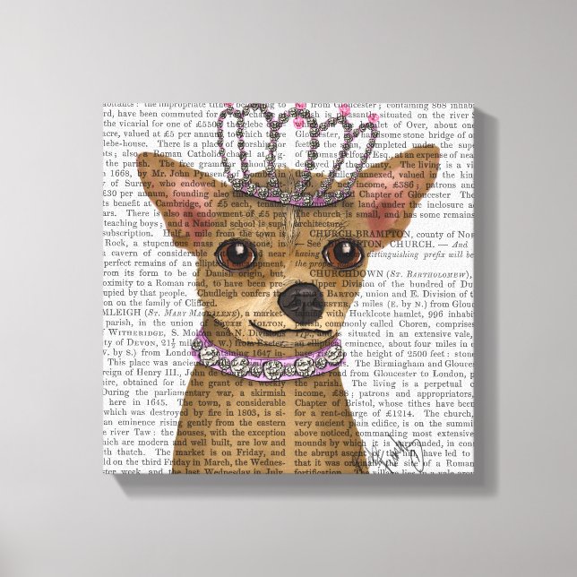 Toile Chihuahua Et Tiara (Recto)