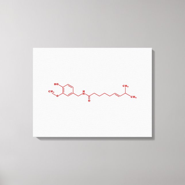 Toile Chili Capsaicin Formule chimique moléculaire (Recto)