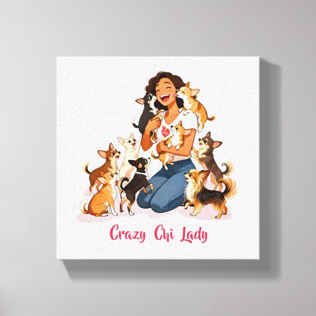 Toile Chimigos - Crazy Chi Lady - Chihuahua  (Recto)