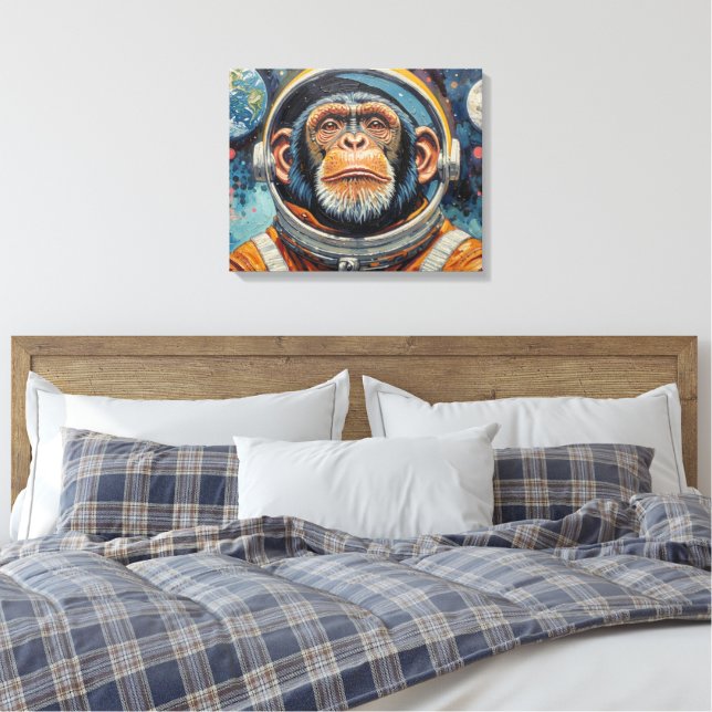 TOILE CHIMPANZÉ DANS L'ESPACE-15 (Insitu(Chambre))