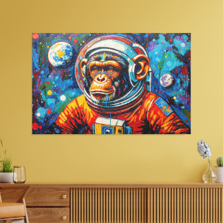TOILE CHIMPANZÉ DANS L'ESPACE-3
