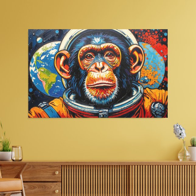 TOILE CHIMPANZÉ DANS L'ESPACE-6 (Insitu(Salon))