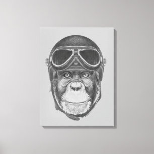 Toile Chimpanzé vintage de casque
