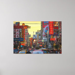 Toile Chinatown à Bangkok Thaïlande - Photo modifiée