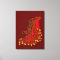 Chine Dragon rouge et or design