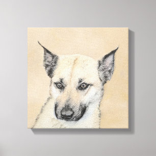 Toile Chinook (Oreilles Pointées) Peinture - Art Chien o