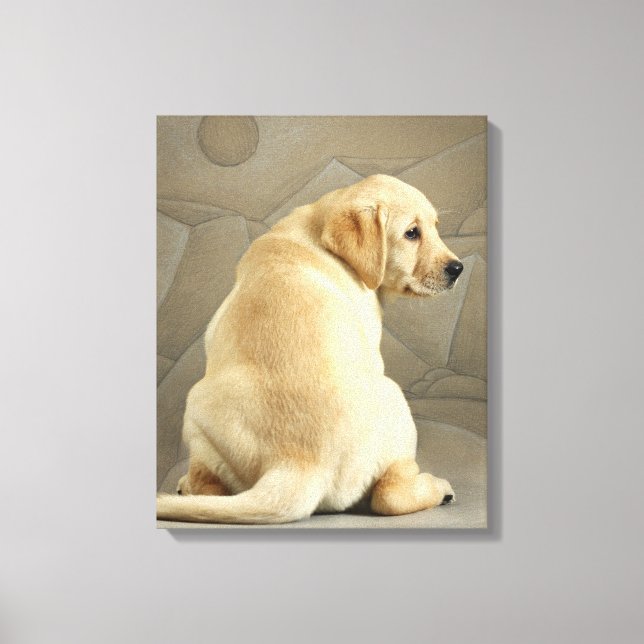Toile Chiot de récupération du Labrador jaune (Recto)