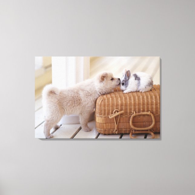 Toile Chiot et lapin (Recto)