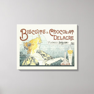 Toile Chocolat Art Nouveau Femme