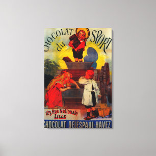 Toile Chocolat du Sport Poster Vintage Europe