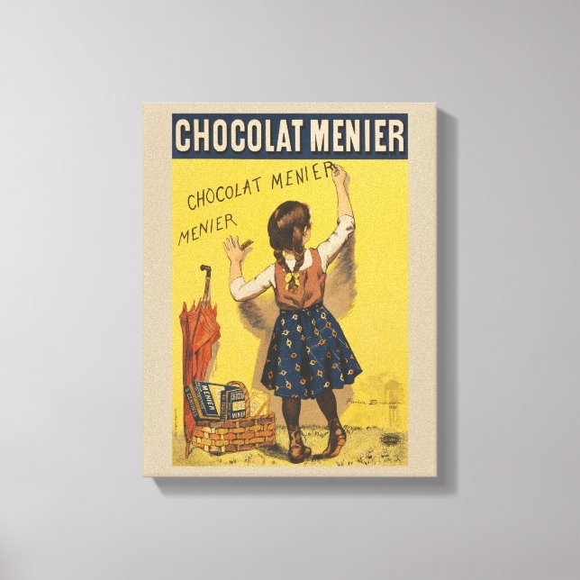 Toile Chocolat Menier Petite fille Mur écriture (Recto)