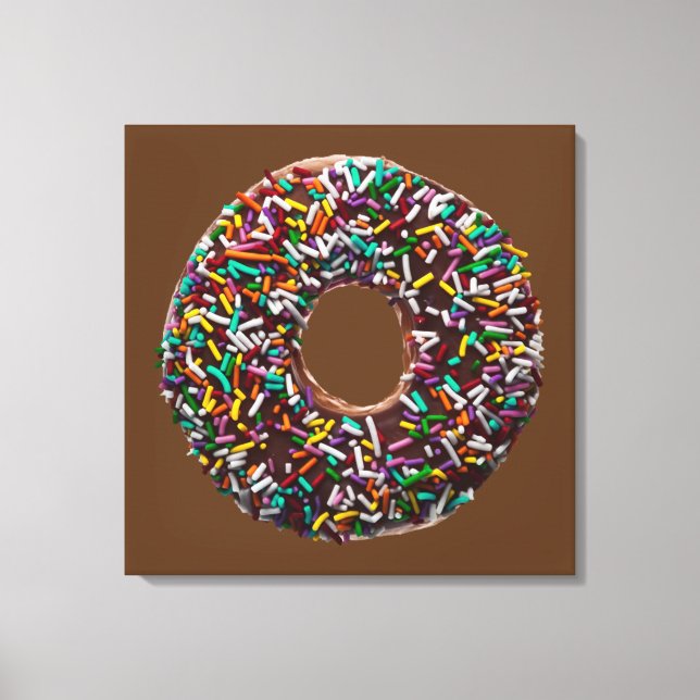 Toile Chocolate donut with colorful sprinkles (Recto)