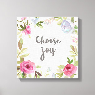 Toile Choisissez floral en pastel de joie