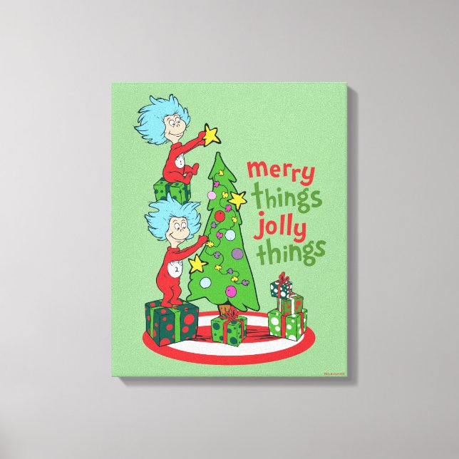 Toile Chose Une Chose Deux Merry Things Jolly Things (Recto)