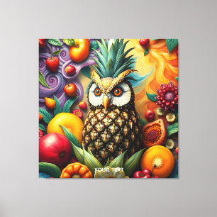 Toile Chouette d'ananas serène mignonne Imaginaire