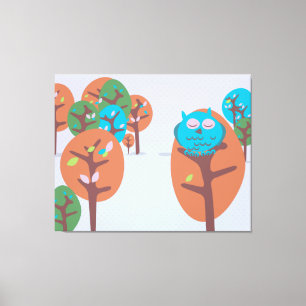 Toile Chouette endormie