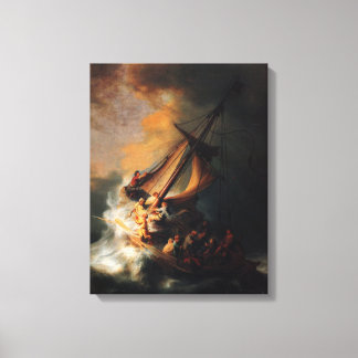 Toile Christ en tempête sur le lac Genezareth par Rembra
