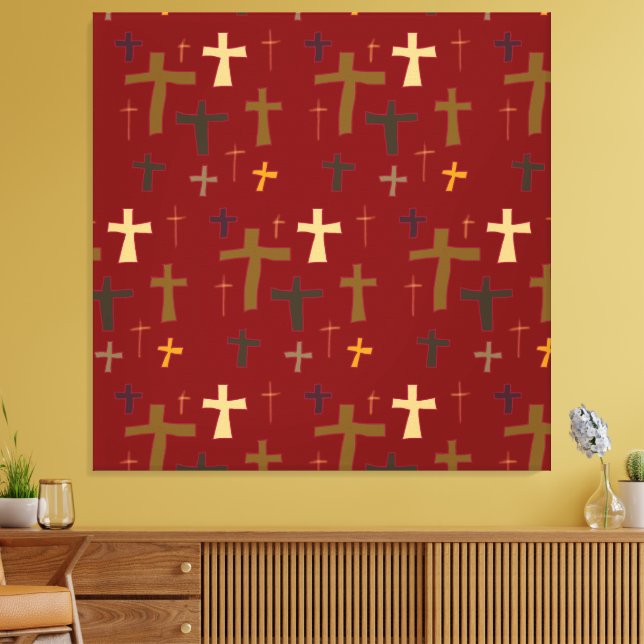 Toile Christian Crosses on Red background (Insitu(Salon))