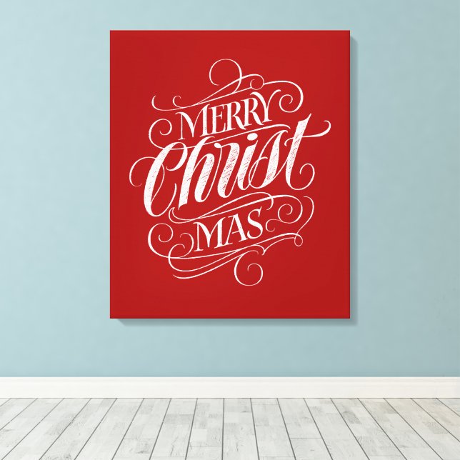 Toile Christian Joyeux Noël Chalk en rouge (Insitu (Plancher de Bois))