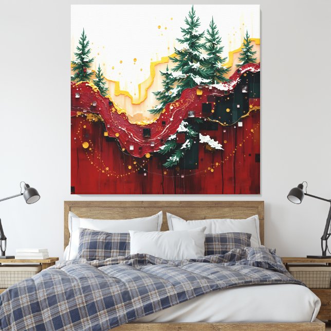 Toile Christmas Festive Colors Frequency Abstract Winter (Insitu(Chambre))