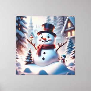 Toile Christmas Snowman