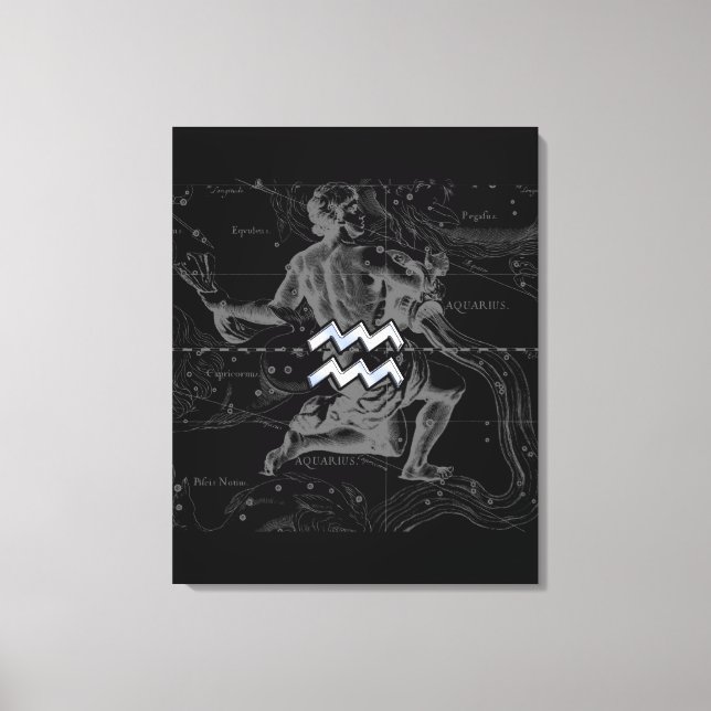 Toile Chrome comme Aquarius Zodiac Connexion Hevelius (Recto)
