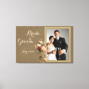 Toile Chrysanthèmes dans une bouteille Mariage Keepsaké 