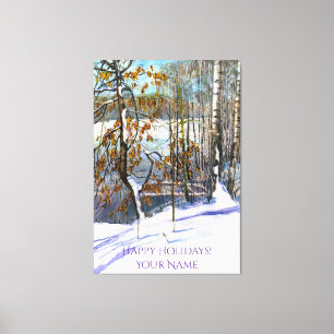 Toile Chute de neige aquarelle peinture