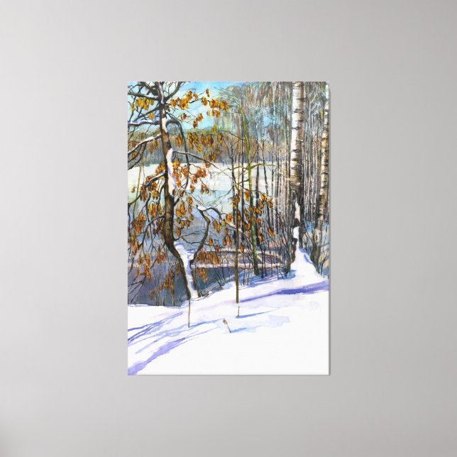 Toile Chute de neige aquarelle peinture (Recto)