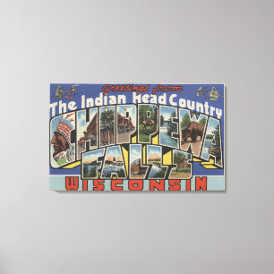 Toile Chutes de Chippewa, Dakota du Sud - Lettre grande