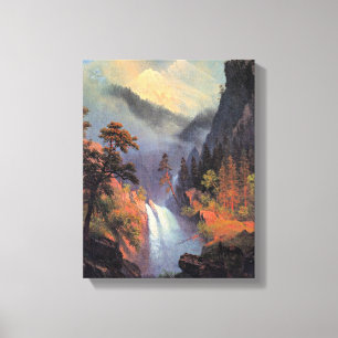 Toile Chutes en cascade au coucher du soleil, peinture d