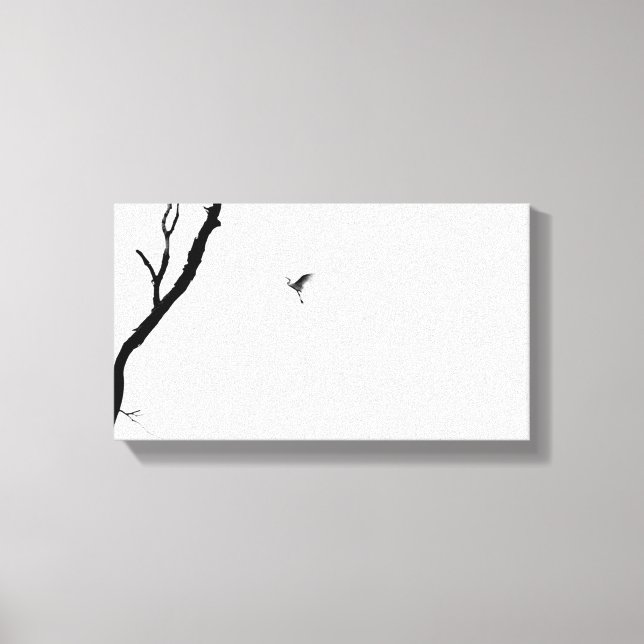 Toile Ciel et Terre/ Oiseau Volant vers un arbre/ Photo  (Recto)