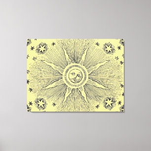 Toile Ciel Nocturne Antique Étoiles Solaires Zodiaque Mé