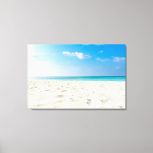 Toile Ciel tropical de sable de mer de plage et jour