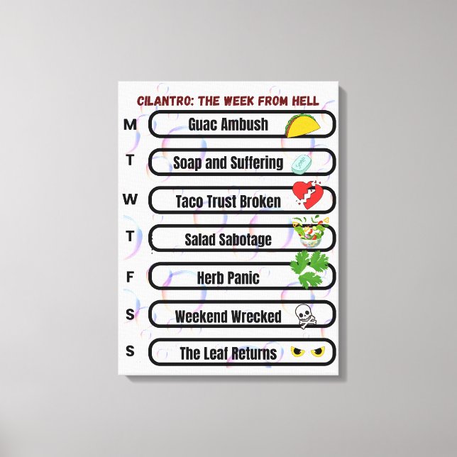 Toile Cilantro - La semaine de Hell Funny Anti-Cilantro (Recto)