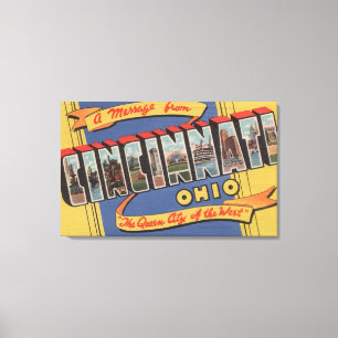Toile Cincinnati, Ohio - grandes scènes 2 de lettre