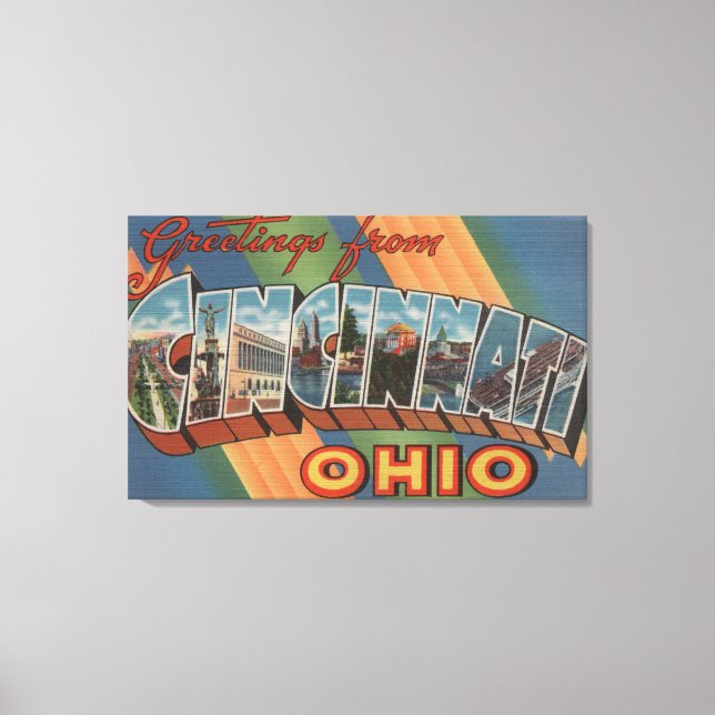Toile Cincinnati, Ohio - Scènes de grandes lettres (Recto)