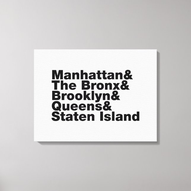 Toile Cinq Boroughs ~ New York (Recto)