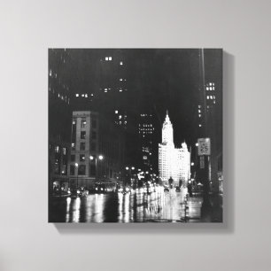 Toile circa 1954 :  De vue une avenue du Michigan vers