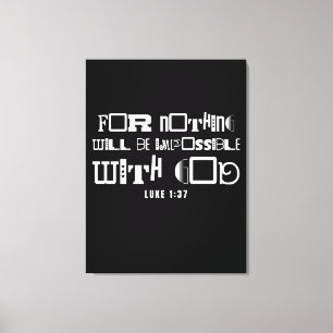Toile Citation Biblique Inspirante Rien d'Impossible