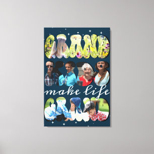Toile Citation Collage photo rétro amusante pour grands-