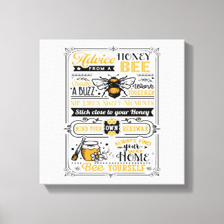 Toile Citation Conseils d'une abeille à miel