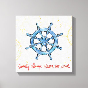 Toile Citation côtière   Famille toujours me dirige à la