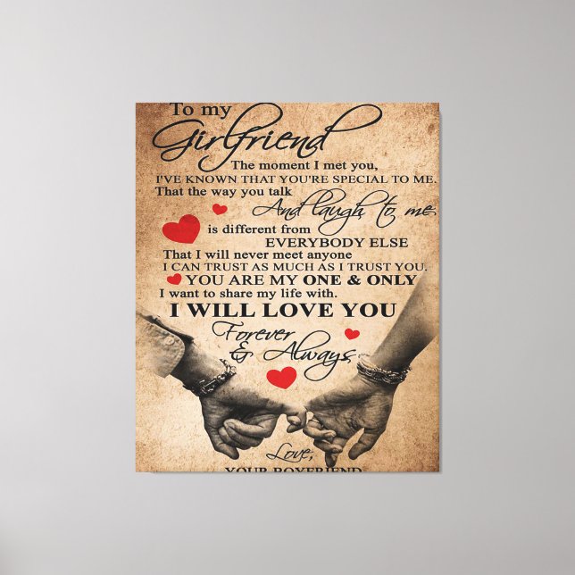 Toile Citation d'amour pour amie | Meilleur Cadeau Pour  (Recto)