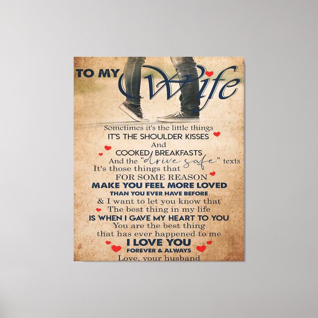 Toile Citation D'Amour Pour Femme, Anniversaire De La Fe (Recto)