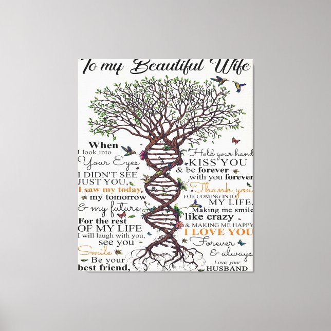 Toile Citation D'Amour Pour La Femme | Cadeau de décorat (Recto)