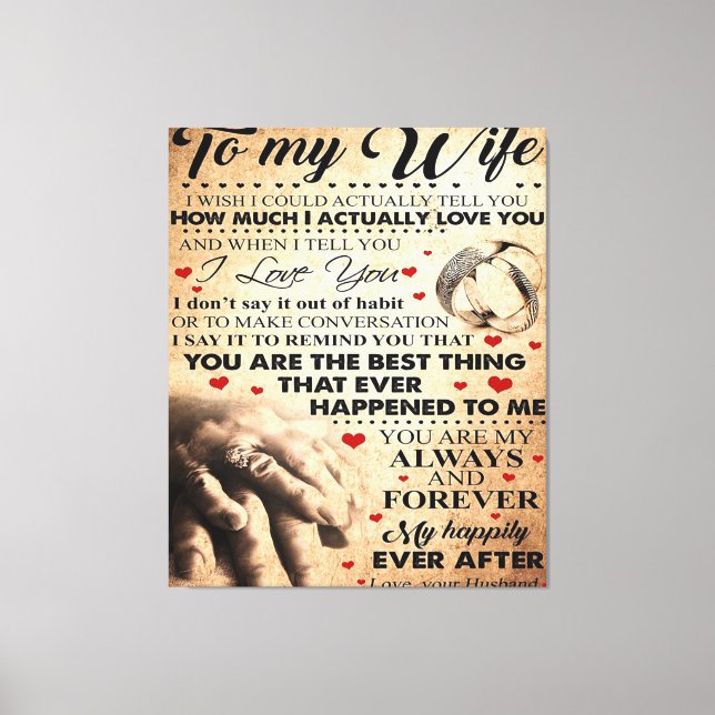 Toile Citation D'Amour Pour La Femme | Meilleur et parfa (Recto)