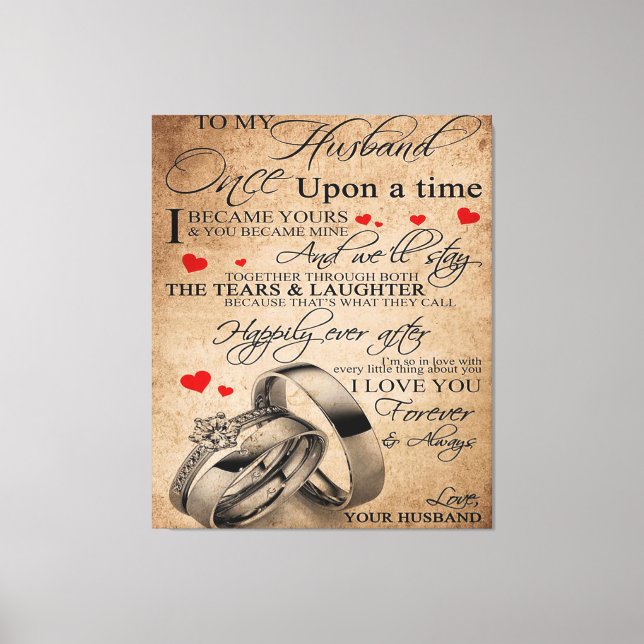 Toile Citation d'amour pour mari | Don de devis amusants (Recto)