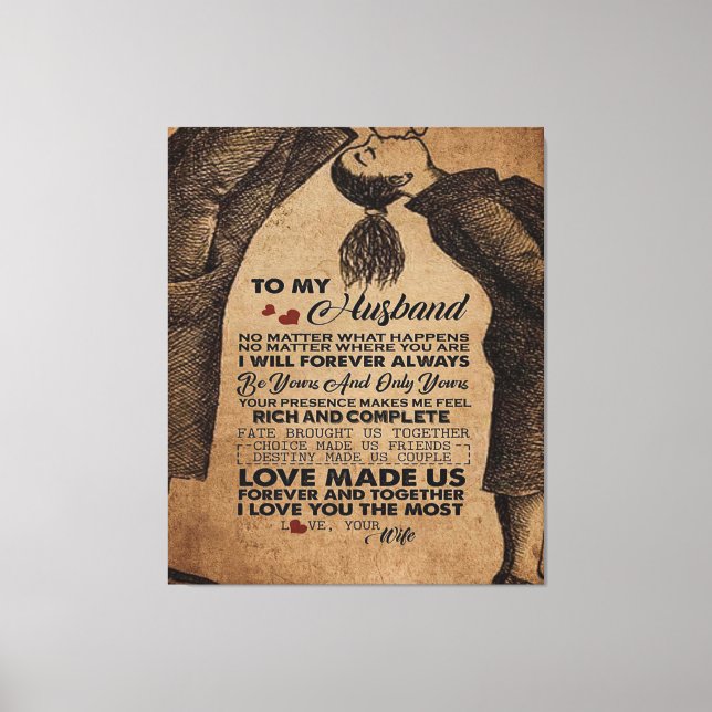 Toile Citation d'amour pour mari | Meilleur Cadeau Pour  (Recto)