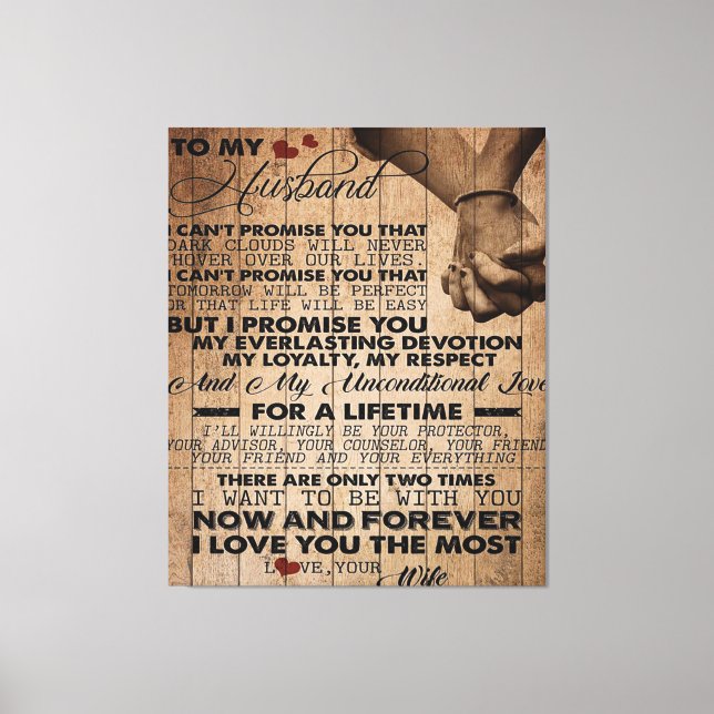 Toile Citation d'amour pour mari | Meilleur Cadeau Pour  (Recto)